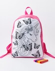 Mac & Ellie Colour Me Unicorn Backpack, Pink product photo View 03 S