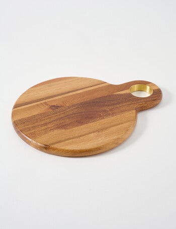 Davis & Waddell Acacia & Brass Serving Board, 32cm product photo