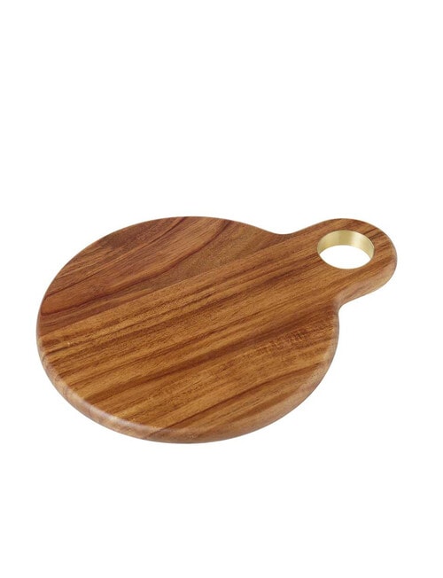 Davis & Waddell Acacia & Brass Serving Board, 32cm product photo