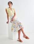 Zest Floral Linen Tiered Skirt, Sorbet product photo View 03 S