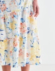 Zest Floral Linen Tiered Skirt, Sorbet product photo View 04 S