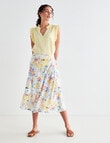 Zest Floral Linen Tiered Skirt, Sorbet product photo View 05 S