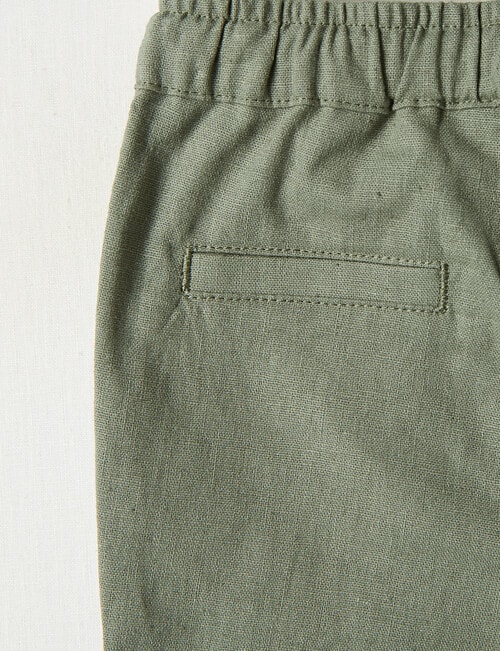Teeny Weeny Linen Blend Pull On Pants, Olive product photo View 02 L