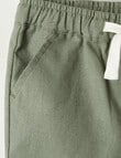 Teeny Weeny Linen Blend Pull On Pants, Olive product photo View 04 S