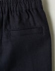 Teeny Weeny Linen Blend Pull On Pants, Navy product photo View 02 S