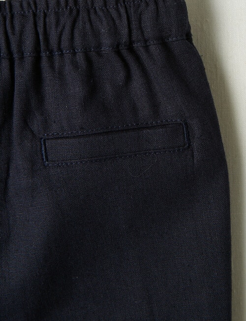 Teeny Weeny Linen Blend Pull On Pants, Navy product photo View 02 L