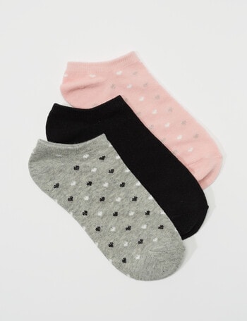 Lyric Anklet Sock, 3-Pack, Heart product photo