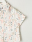 Teeny Weeny Summer Fun Linen Blend Short-Sleeve Shirt, White product photo View 04 S