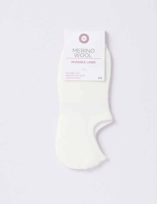 DS Socks Merino Cushioned Sole Liner, White product photo View 02 L