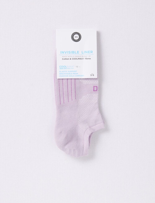 DS Socks Coolmax Cotton Cushion Sole Sport Liner, Grey Lilac product photo View 02 L