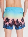 Gasoline Sunset Palms Swimshort, Blue product photo View 02 S