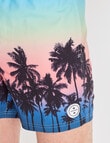 Gasoline Sunset Palms Swimshort, Blue product photo View 04 S