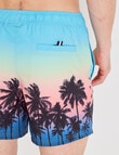 Gasoline Sunset Palms Swimshort, Blue product photo View 05 S