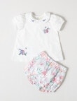 Little Bundle Floral Blouse and Bloomer 2 Piece Set, Pink & Purple product photo