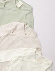 Little Bundle Stars & Moon Long Sleeve Bodysuit Set, 3-Piece, Cream product photo View 02 S