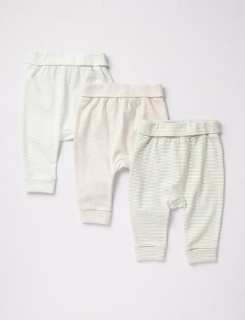 Little Bundle Stars & Moon Yoga Pant Set, 3-Piece, Green product photo