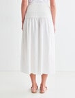 Zest Linen Shirred Waist Skirt, White product photo View 02 S