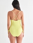 Zest Swimwear Crinkle Drawcord Swimsuit, Citron product photo View 02 S