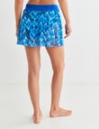 Zest Resort Ikat Print Mesh Swim Skort, Blue product photo View 02 S