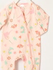 Teeny Weeny Sleep Dino Sleepsuit, Pink product photo View 02 S