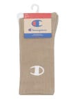 Champion Athletic Crew C Logo Sock, 3-Pack, Barren Ground, White & Oxford Heather product photo View 02 S