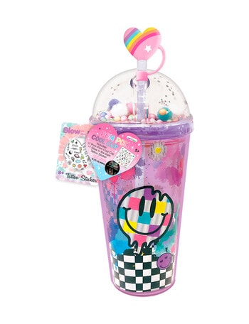 Hot Focus Crystal Cool Cup With Straw Topper, Cool Vibes product photo