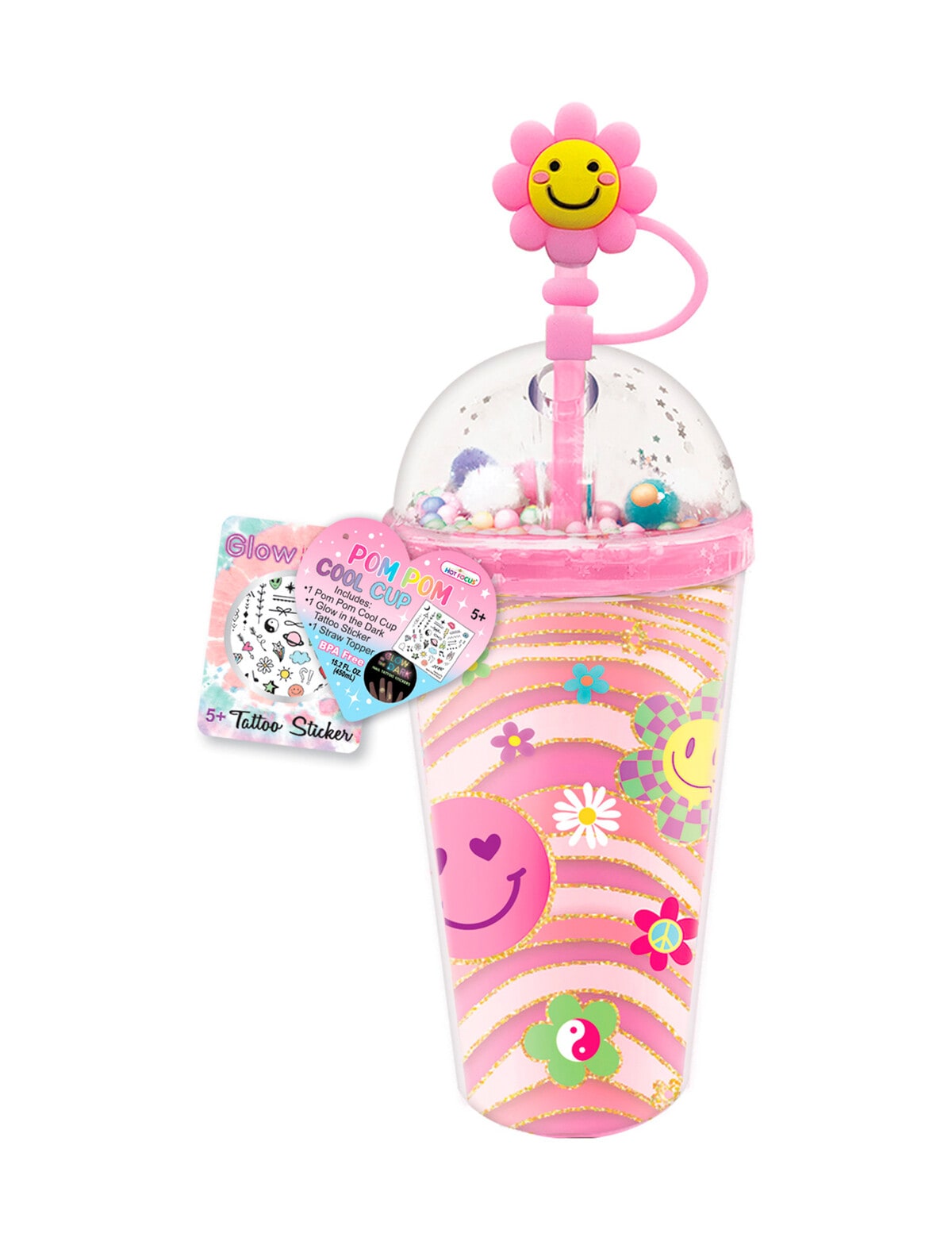 Hot Focus Crystal Cool Cup With Straw Topper, Groovy - Role Play & Dress Up