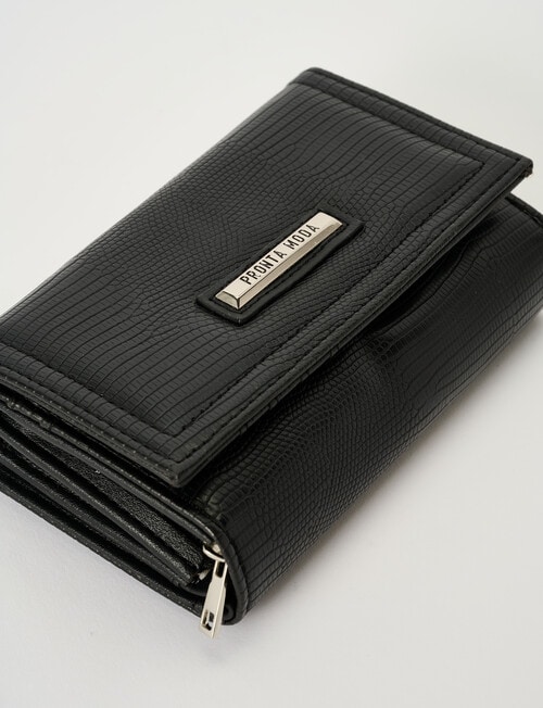 Pronta Moda Noranne Medium Wallet, Black product photo View 03 L