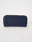 Pronta Moda Large Wallet, Navy product photo View 02 S