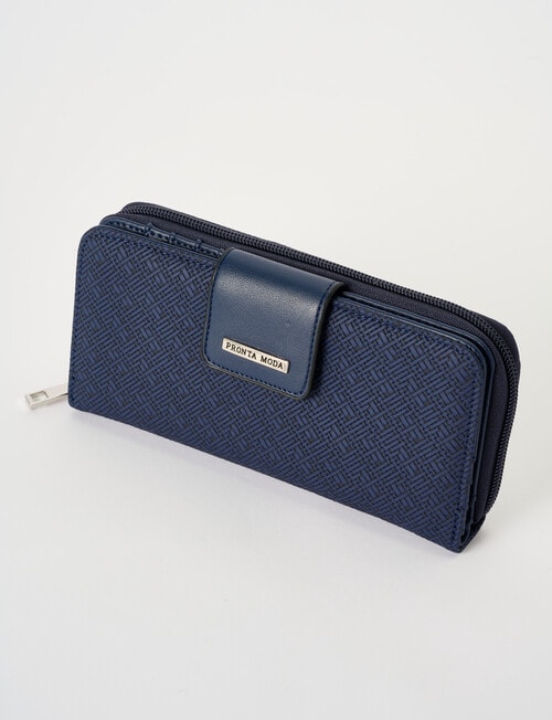 Pronta Moda Large Wallet, Navy product photo View 03 L
