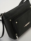 Pronta Moda East-West Crossbody Bag With Rivets, Black product photo View 05 S
