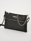 Pronta Moda Lacey Crossbody Bag With Chain, Black product photo View 03 S