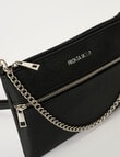 Pronta Moda Lacey Crossbody Bag With Chain, Black product photo View 04 S