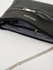 Pronta Moda Lacey Crossbody Bag With Chain, Black product photo View 05 S