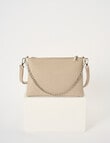 Pronta Moda Lacey Crossbody Bag With Chain, Taupe product photo View 02 S