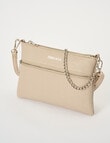 Pronta Moda Lacey Crossbody Bag With Chain, Taupe product photo View 03 S