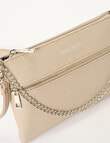 Pronta Moda Lacey Crossbody Bag With Chain, Taupe product photo View 04 S