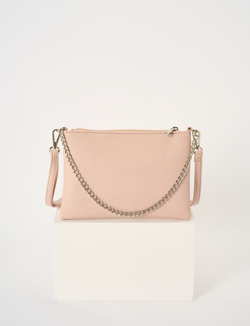 Pronta Moda Lacey Crossbody Bag With Chain, Blush product photo View 02 L