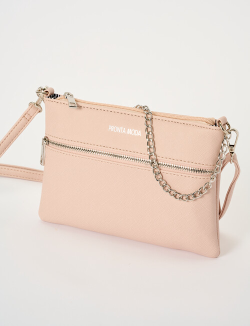 Pronta Moda Lacey Crossbody Bag With Chain, Blush product photo View 03 L