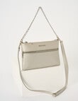 Pronta Moda Lacey Crossbody Bag With Chain, Silver product photo