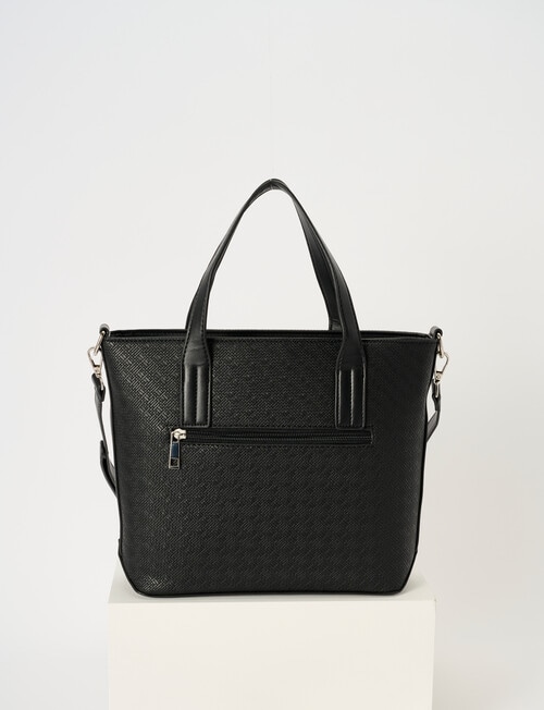 Pronta Moda Textured Medium Tote Bag, Black product photo View 02 L