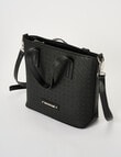 Pronta Moda Textured Medium Tote Bag, Black product photo View 03 S