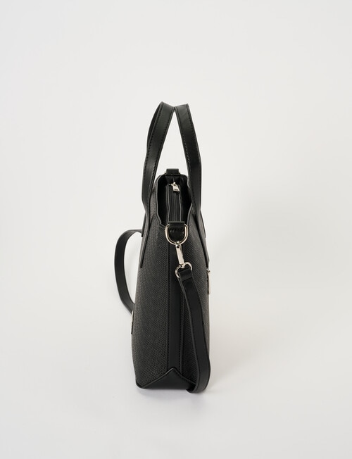 Pronta Moda Textured Medium Tote Bag, Black product photo View 04 L