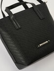 Pronta Moda Textured Medium Tote Bag, Black product photo View 05 S