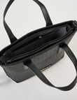 Pronta Moda Textured Medium Tote Bag, Black product photo View 06 S
