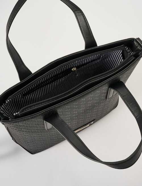 Pronta Moda Textured Medium Tote Bag, Black product photo View 06 L