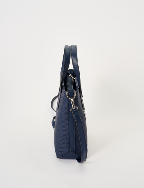 Pronta Moda Textured Medium Tote Bag, Navy product photo View 04 L