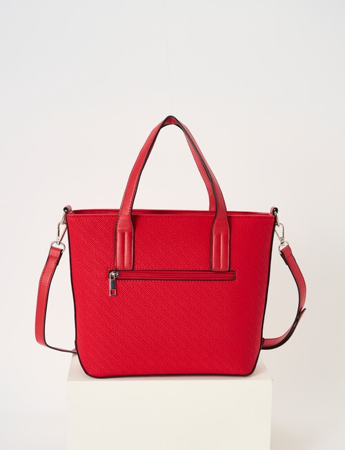 Pronta Moda Textured Medium Tote Bag, Red product photo View 02 L
