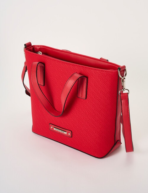 Pronta Moda Textured Medium Tote Bag, Red product photo View 03 L