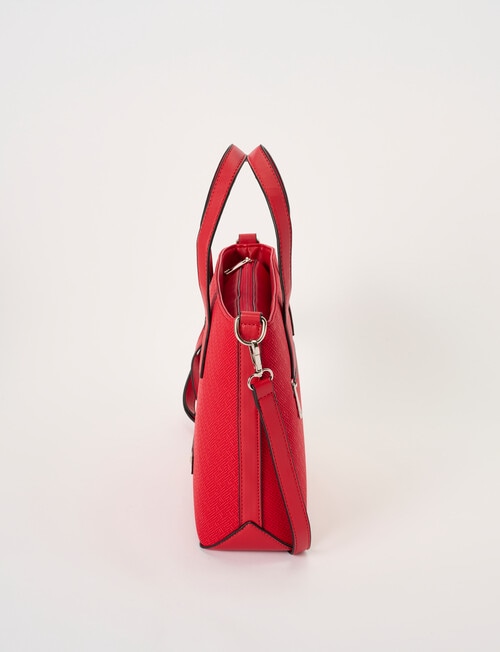 Pronta Moda Textured Medium Tote Bag, Red product photo View 04 L